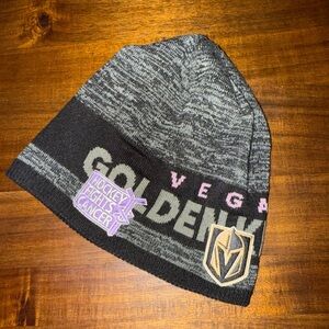 Vegas Golden Knights Hockey Fights Cancer Beanie
